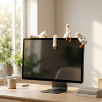 4 Pieces Cute Duck Dashboard Decoration Cartoon Duck Dashboard Decor Playful Screen Perch Figures Compact for Drivers, Commuters, Office Desk