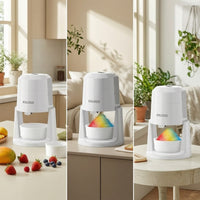 Compact Ice Shaver Machine with Ice Molds Low-Noise Electric Snow Cone Machine Single-Button for Families