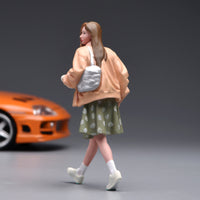 Walking Girl Figurine Detailed Face Decor Item Fashion Figure