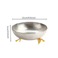 Decorative Metal Bowl with Stand Contemporary Luxury Stainless Steel Bowl Versatile for Home Stylists, Entryway Console, Living Room Decor
