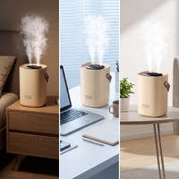 Double-Outlet Humidification Humidifier Compact Portable Humidifier Automatic Shut-off for Office Workers, Students, Bedroom, Dorm Room