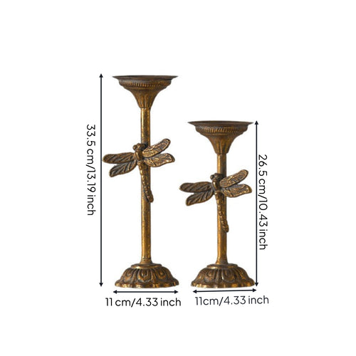 2 Pieces Wrought Iron Candlestick Zen Design Tall Candle Holder for Living Room