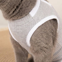 Post Surgery Cat Suit, Sleeveless Vest Style Cat Recovery Suit, Adjustable Anti Licking Cat Spay Recovery Suit and Cat Neuter Recovery Suit