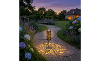 Decorative Stake Lights with Moon Star Outdoor Solar Stake Light Energy-Saving Garden Light with Star Cutout Long-Lasting for Yard