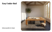 sturdy Wood Construction Wooden foundation Bed Lowsilhouette Headboardless Wooden Bed Base Traditional design Bedroom Furniture No Box foundation Needed for Minimalists, partners, Homeowners, Guest Room, Apartment, attic Space
