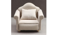 1/12 Scale Sofa Padded Armrests 1/12 Scale Couch Wood and Textile Sofa Throw Pillow Miniature Furniture Classic Style