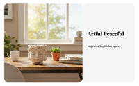Buddha Head Planter Creative Design Resin Head Plant Pot Tranquil Face Flower Pot With Drainage Hole Home Decoration for Balcony