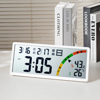 Large LCD Digital Wall Clock with Temperature and Humidity Display, Model 8304