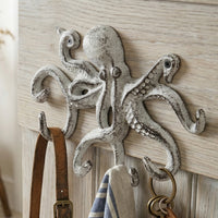 Cast Iron Sea Creature Hook Distressed Finish House Decor Rustic