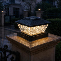 Solar Post Light Waterproof Post Cap Lantern Weather-Resistant for Courtyard