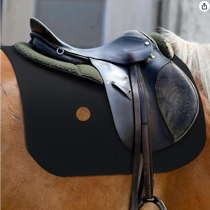 Double-Sided Black Horse Saddle Pad with Ventilation Holes