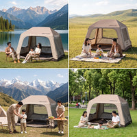 Quick Setup Inflatable Cabin Tent Family Inflatable Tent Waterproof Leak-Resistant for Campers, Families, Camping, Weekend Trips