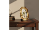 Oval Picture Frame Ornate Picture Frame with Easel Stand Tabletop for Desk