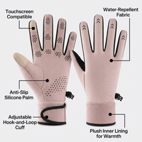 Thermal Gloves Men Women, Winter Gloves with Touch Screen, Silicone Grip Gloves, Warm Gloves for Outdoor Sports, Fashionable Commuting Gloves