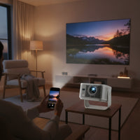 Movie Projector with Adjustable Stand 650 ANSI   TV Movie Projector Auto Image Alignment for Students, Home Theater, Living Room