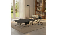 Breathable Material Single Folding Cot Bed Installation-Effortless Office Rest Lounger Reinforced Frame Temporary Furniture Quiet Design for Camping