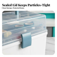 3-Tier Folding Tool Case Transparent Lid 3-Tier Cantilever Toolbox Sturdy