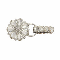 Floral Design Rhinestone Flower Clasp Elegant Vintage Design Collar Clip