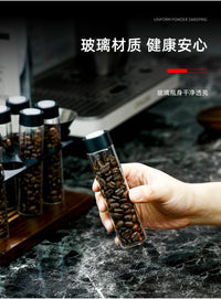 咖啡豆密封罐展示架透明保存罐单向排气阀便捷分装瓶闻香瓶配漏斗