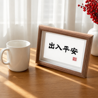 Handmade A4 Frame, Modern Circular Photo Frame, Engineered Wood Desk Frame, Customizable Picture Frame for Bedside Table