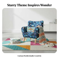 2 Pieces Lunar Couch and celestial body Stool Padded Seat children's Furniture