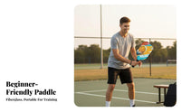 7 Pieces Fiberglass Pickleball Paddles Lightweight Fiberglass Pickleball Racket Kit Anti-Slip Grip Large Sweet Area for Outdoor