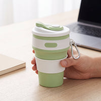Collapsible Silicone Travel Cup with Carabiner - Portable and Reusable