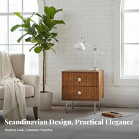Two-Drawer Bedside Cabinet Nordic design Nightstand Space-Saving for Living Room
