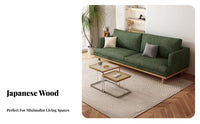 Japanese Inspired Corduroy Sofa with Wood Frame Modern Minimalist Design Corduroy Settee Small Space space-efficient Living Room Seating Easy Assembly for Apartment Dwellers, Homeowners, Office Workers, Lounge Area, Bedroom, Dorm