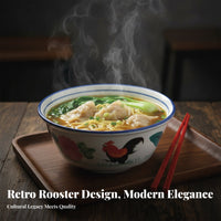 Retro Rooster Ceramic Tableware Set, Bowl & Plate, Restaurant Hotel Hotpot