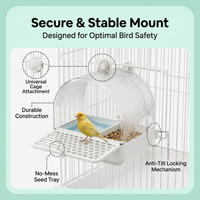 Cockatiel Cage Mounted Bath Feeder, External Bird Bath Feeder Combo, Budgie External Shower Feeder,  - Image 5