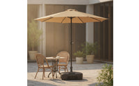 Patio Umbrella with Base Round Outdoor Umbrella with Base Manual Open for Homeowners, Cafe Owners, Backyard, Garden, Poolside
