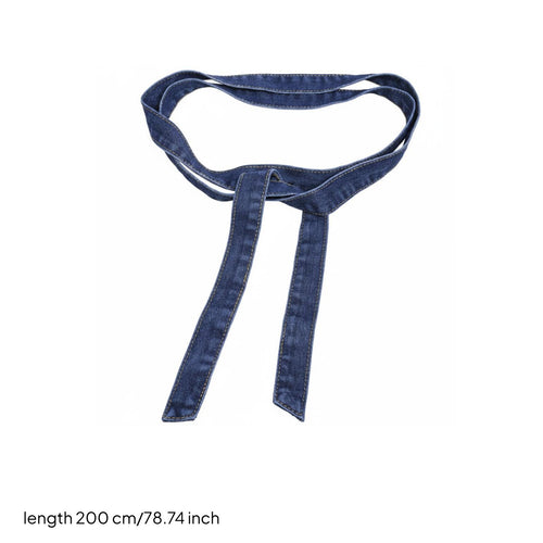 Long Denim Wrap Belt Versatile Jean Cloth Waist Tie Decorative for Women