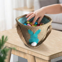Bunny Easter Basket DIY Easter Egg Search Bag With Handle Cuddly Bunny Tote for Young Children, Parents, Gifting, Home Decoration, Playroom