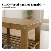 2-Tier Entryway Seat two-wayFunction Design 2-Tier Shoe Changing Seat Space-Saving