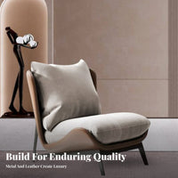 Single Sofa Chair Light Luxury design Upholstered Armchair Nordic Aesthetic Ergonomic Comfort for Apartment Dwellers, Creamice