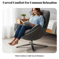 Upholstered Rotating Armchair Soft Upholstery Oversized Rotating Barrel Chair Modern Aesthetic Firm Density Foam