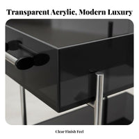 2-Tier Rolling Utility Trolley Light Luxury Design 2-Tier Utility Utility