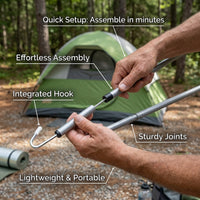 Tent Poles for Tarp, Telescopic Adjustable Camping Tent Accessories, Stainless Steel Extendable Pole - Image 3
