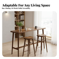 Counter Height Table with Stools Nordic Design Narrow Sofa Rear Sofa Table Minimalist & Aesthetic High Top Dining Set for Renters, Home Bar, Balcony