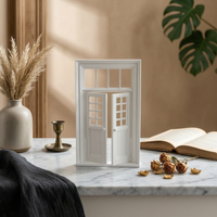 1:12 Scale Dollhouse Door Pane-Style Two Panel Toplight Door Rectangular Frame