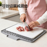 Silicone Drainage Mat for Kitchen Countertop, Dish and Fruit Drying Pad, Heat-Resistant and Non-Slip