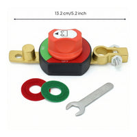 Manual Battery Terminal Disconnect Switch Compact Rotary Battery Switch High Conductivity 12V for Mechanics, Vehicle Storage