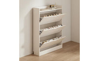 Large Capacity Flip Drawer Shoe Cabinet Space Saving Tip-out Shoe Cabinet Ultra Thin Household Storage Anti-Tipping Design for Hallway