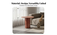 Round Side Table Rustic Minimalism Design Round Pedestal Stand Light Luxury Aesthetic Home Furniture for Homeowners, Adults, Living Room, Small Areas