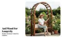 assists Climbing Plants Trellis Archway with Bench Weather-Resistant Arbor Bench 2-in-1 Functionality Garden Arch Sturdy Frame for Homeowners, Gardeners, special occasion Planners, Patio, Backyard, public garden, Courtyard