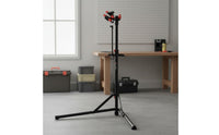 Foldable Adjustable Two-Wheeler Repair Stand Iron Frame Folding Bike Repair Stand Clamp Holder Bike Workstand Stable Base for Workshop, Garage