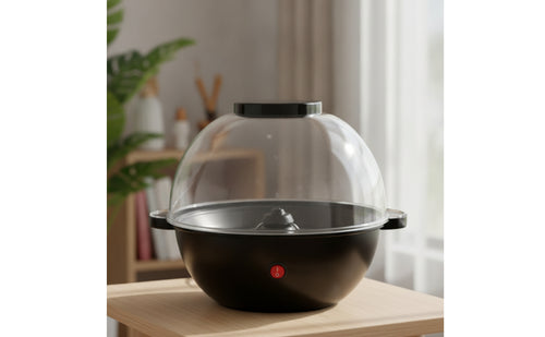 Countertop Popcorn Maker with Clear Dome Compact Electric Popcorn Machine Portable Appliance Space-Saving for Families, Home, Kitchen