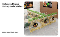 Decorative Accent Carved Iron Art Partition Freestanding Folding Panel Divider Stable Structure Restaurant Barrier Simple Installation for Business Owners, Interior Designers, Restaurants, Dining Areas, Commercial Areas, Hotel Lobbies