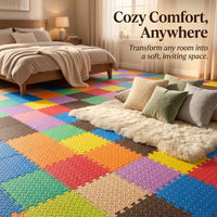Home Gym Floor Mat with Extra Thick Foam Padding for Kids, Large Interlocking Playmat Tiles, Soft EVA for Play Area